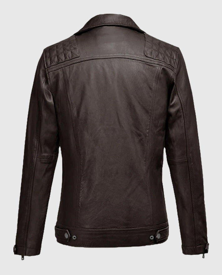  Ironwood Brown Biker Leather Jacket