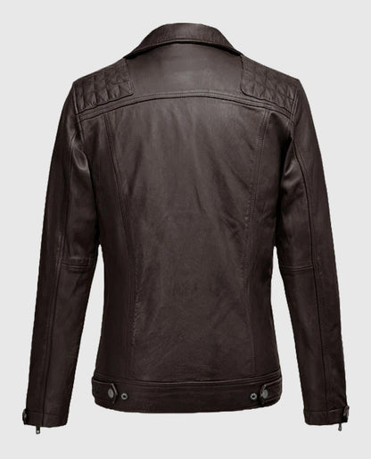  Ironwood Brown Biker Leather Jacket