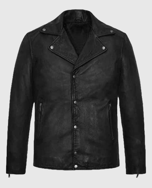 James Franco Black Leather Biker Jacket