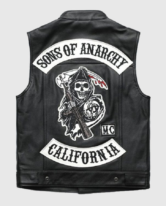 Jax Teller Sons of Anarchy Leather Black  Vest
