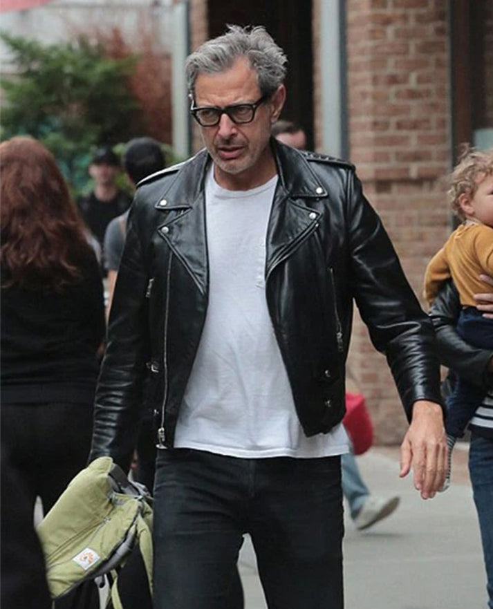 Jeff Goldblum Leather Biker Jacket