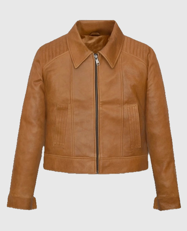 Jenna Ortega Finestkind Brown Leather Jacket