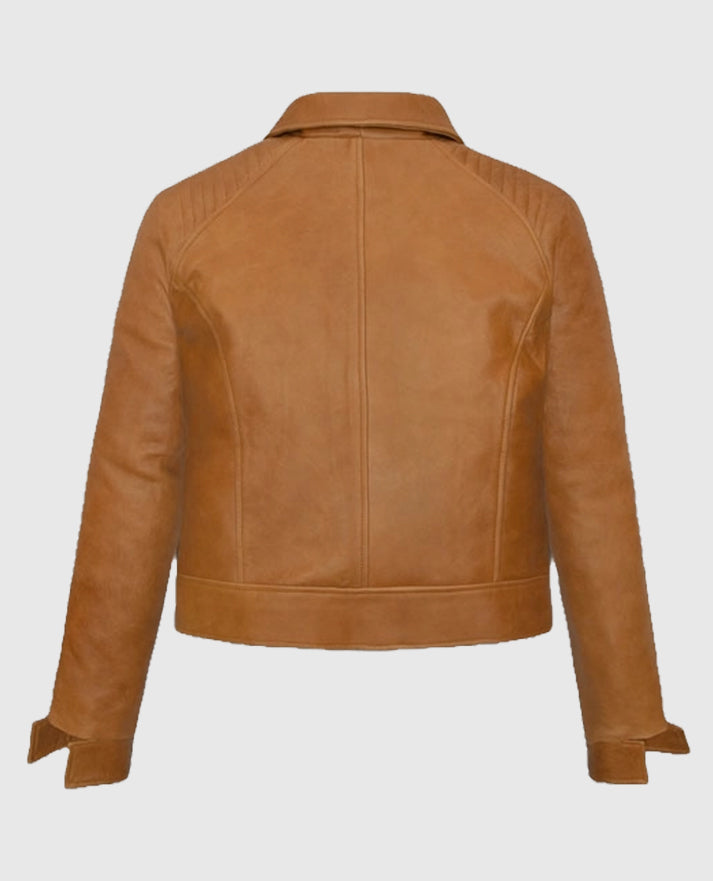 Jenna Ortega Finestkind Brown Sheepskin Leather Jacket