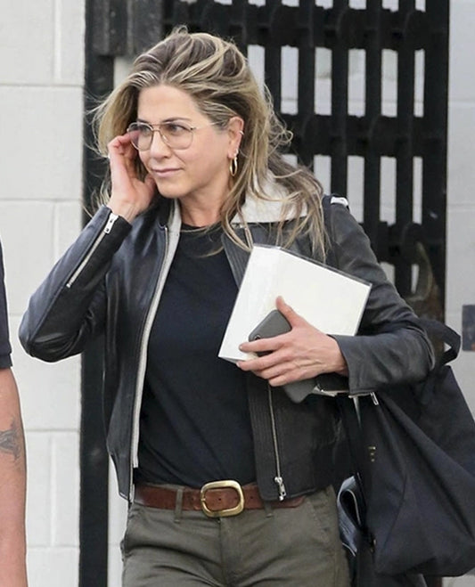 Jennifer Aniston Black Biker Leather Jacket