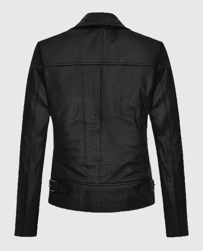 Jennifer Lawrence Black casual Leather Jacket