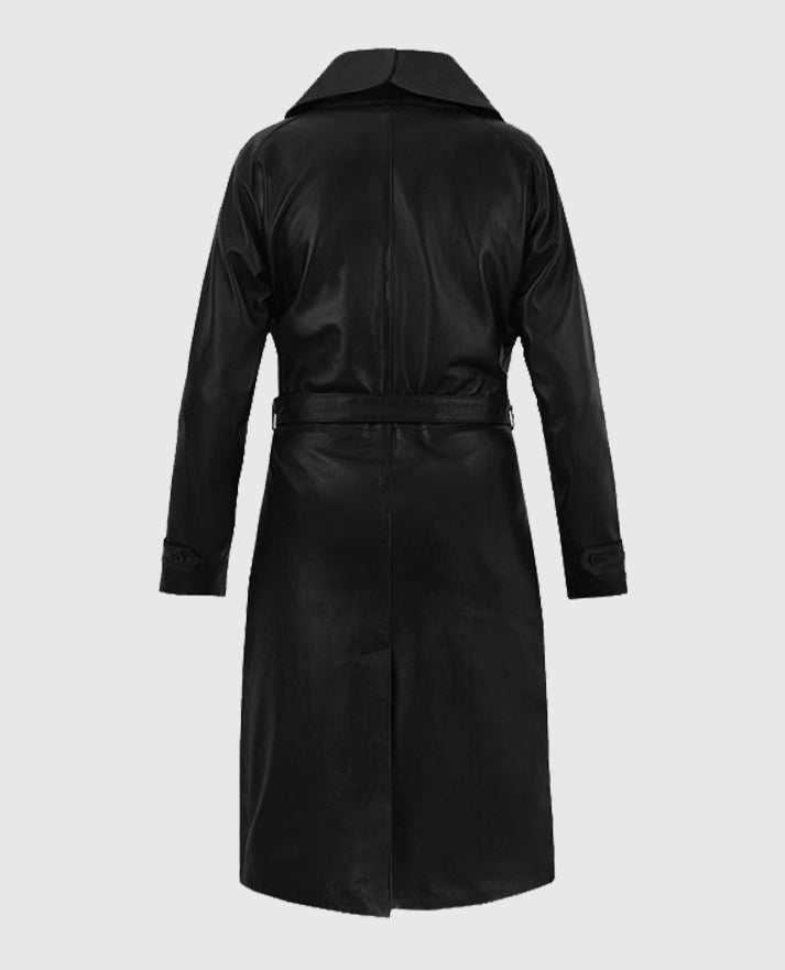 Katherine Waterston Fantastic Beasts Leather Black Long Coat