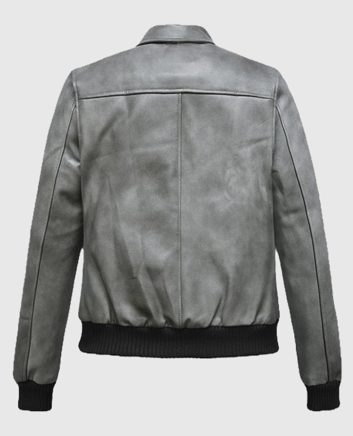 Kendall Jenner Harbor Gray Leather Jacket