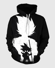 Kid Goku With Adult Goku Pullover Hoodie