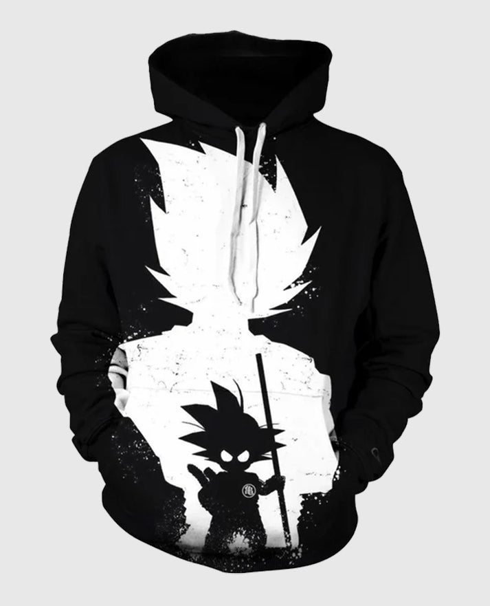 Kid Goku With Adult Goku Pullover Hoodie