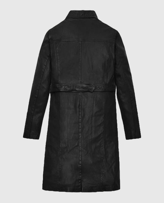 Kim Kardashian Leather Black Long Coat