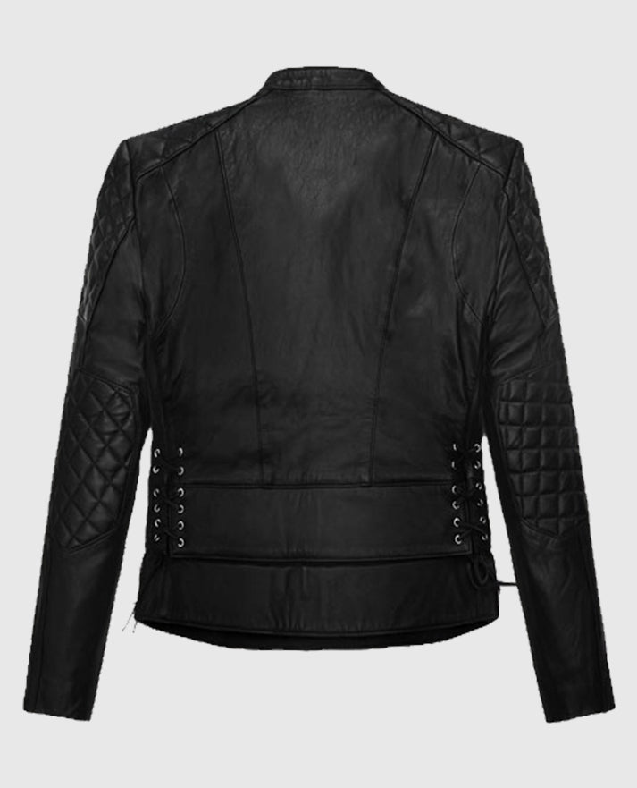 Kristen Stewart Black Quilted Leather Jacket