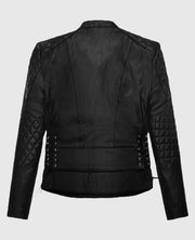 Kristen Stewart Black Quilted Leather Jacket
