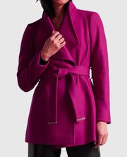 The Christmas Quest 2024 Lacey Chabert Wool Pink Coat