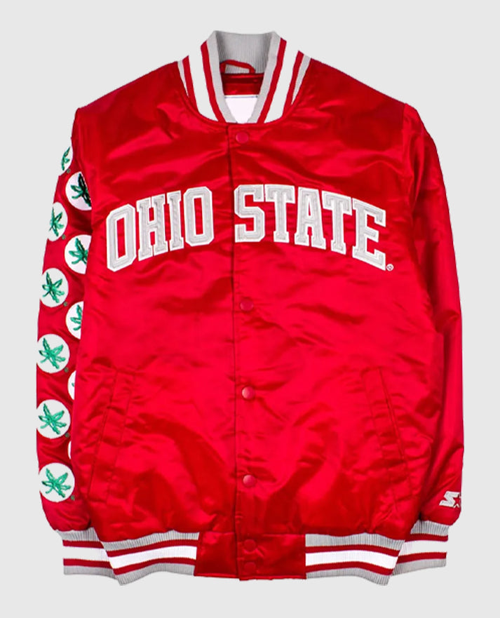 Lebron James Ohio State Buckeyes Red Satin Jacket