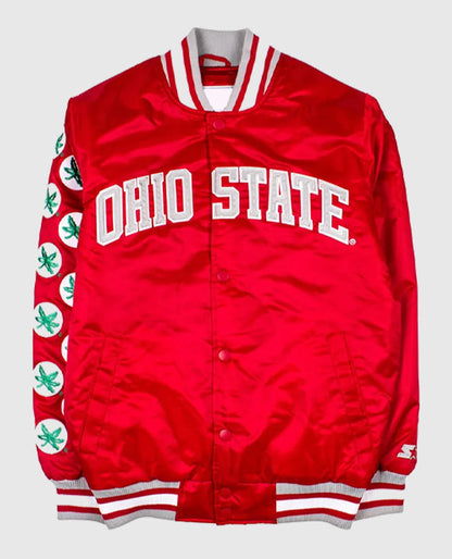 Lebron James Ohio State Buckeyes Red Satin Jacket