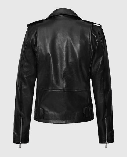 Lucy Hale Black Biker Leather Jacket
