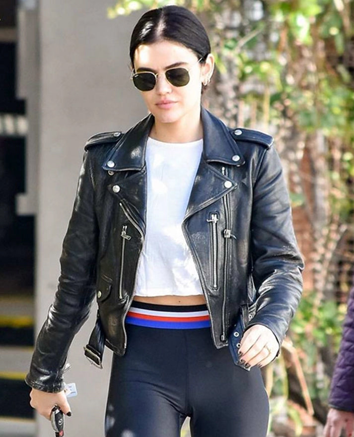 Lucy Hale Black Leather Jacket