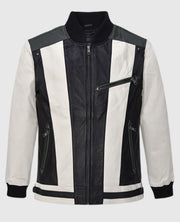 Matthew Broderick Ferris Bueller's Day Off Black n White Leather Jacket