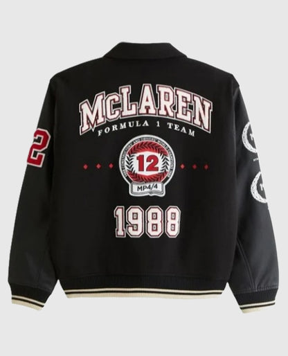 McLaren Varsity Bomber Black Jacket