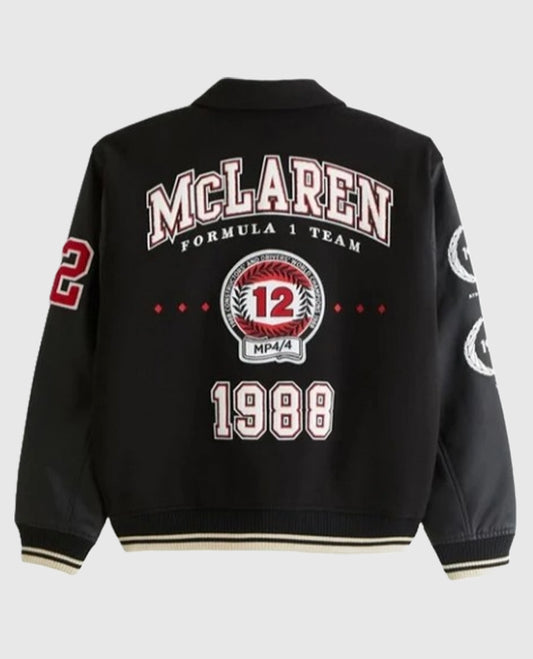 McLaren Varsity Bomber Black Jacket