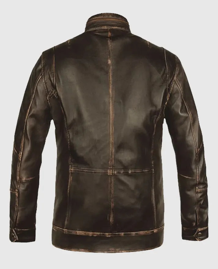 Men's Dark Brown Retro Leather Jacket