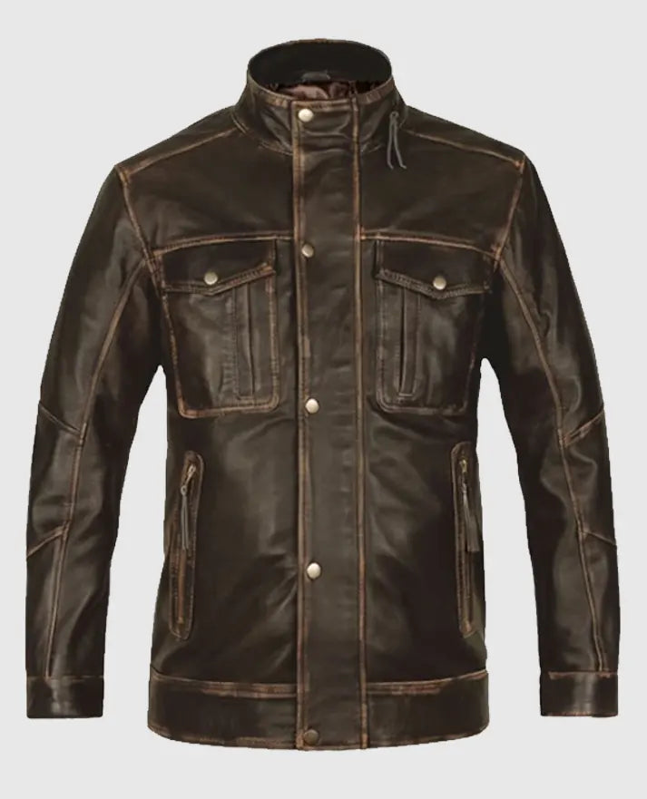 Men's Dark Brown Retro Leather Jacket