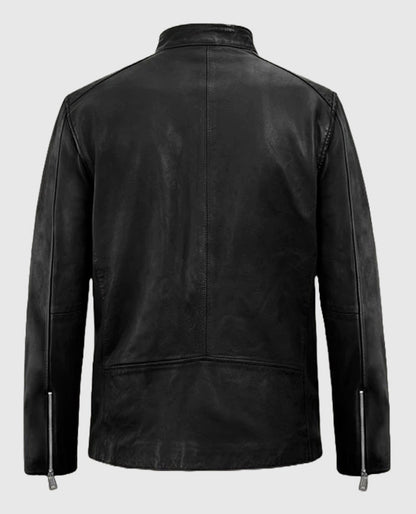 Men's Motorad Biker Black Leather Jacket