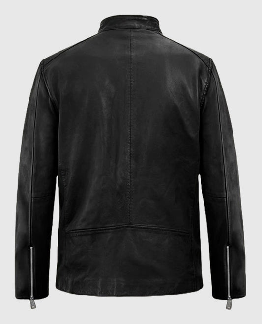 Men's Motorad Biker Black Leather Jacket