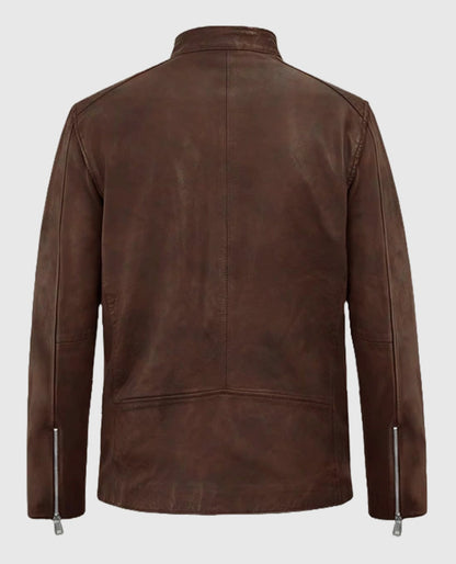 Men's Spanish Brown Motorad Biker Leather Jacket