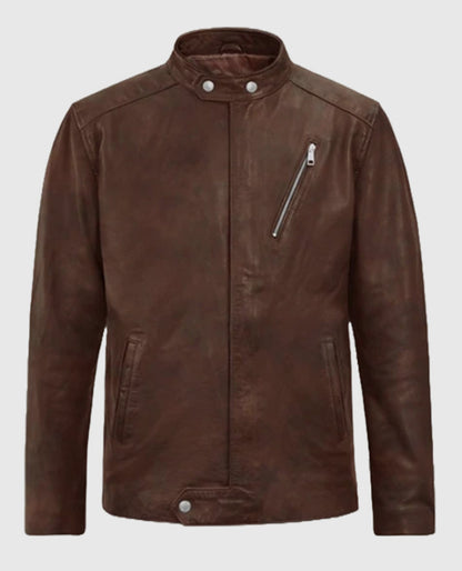 Men's Spanish Brown Motorad Biker Leather Jacket