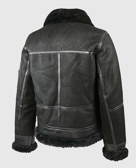 Men's Aviator B16 Sheepskin Black Shearling Jacket