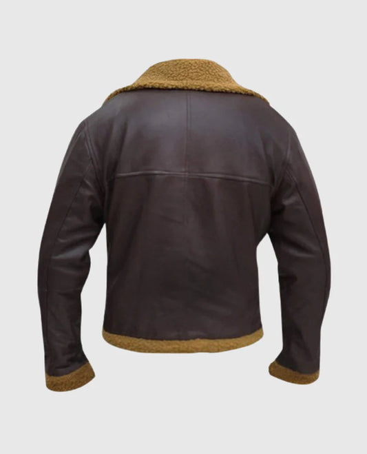 Men's B3 Flying Aviator Pilot Shearling Brown Jacket