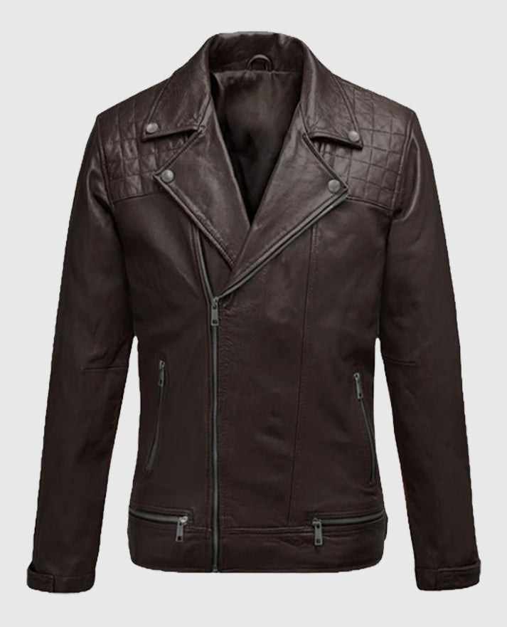 Men’s Brown Ironwood Biker Leather Jacket