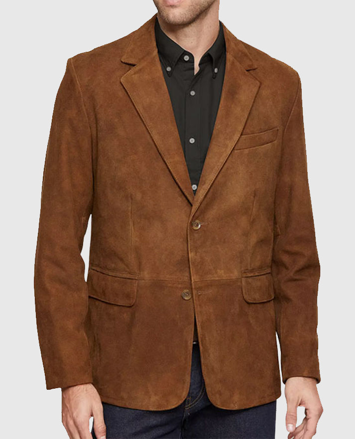 Mens Brown Suede Blazer