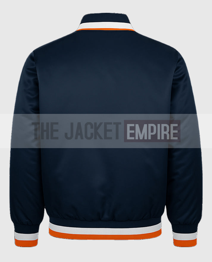 Men's Detroit Tigers Varsity Blue Satin Jacket
