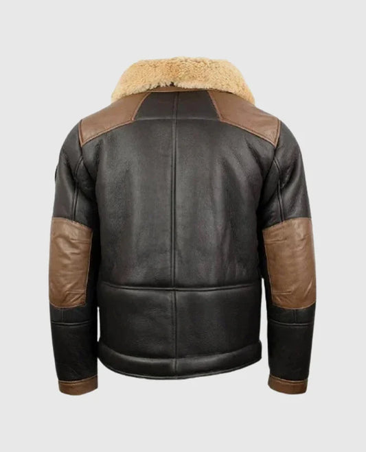 Men's F-35 Aviator Chocolate Sheepskin Jacket