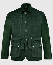 Forest Safari Suede Leather Blazer