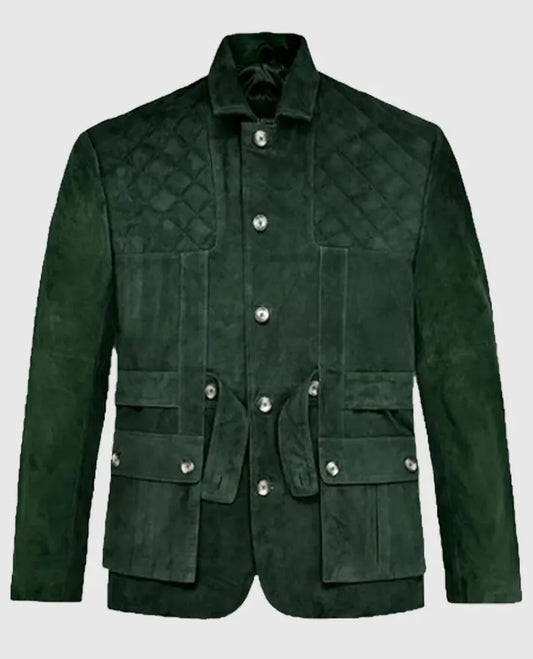 Forest Safari Suede Leather Blazer