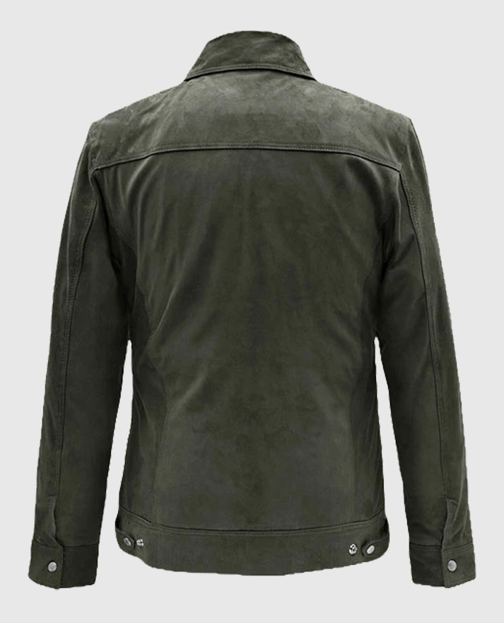 Men's Frodo Green Suede Leather Jacket