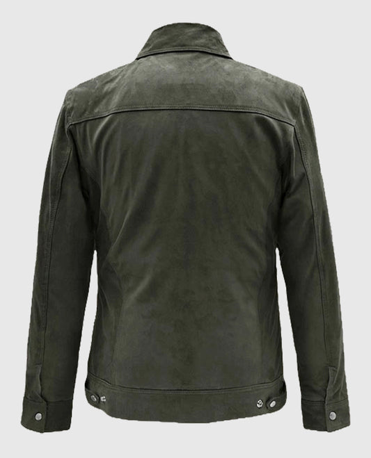 Men's Frodo Green Suede Leather Jacket