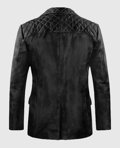 Men's Harper Black Leather Blazer