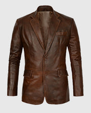 Mens Medieval Spanish Brown Leather Blazer