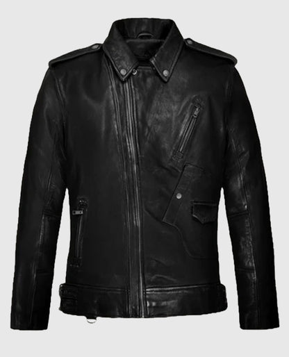 Men’s Rider Falcon Black Leather Jacket