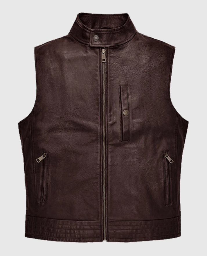 Men's Road Shaper Dark Brown Leather Vest