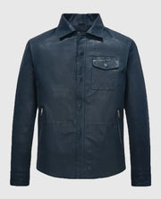 Mike Tyson Blue Leather Jacket
