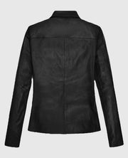 Milla Jovovich Black Leather Jacket