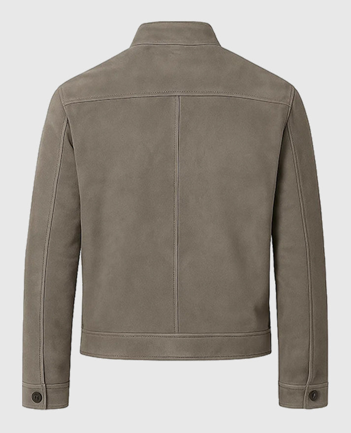 Mission Impossible Rogue Nation Jeremy Renner Suede Leather Gray Jacket