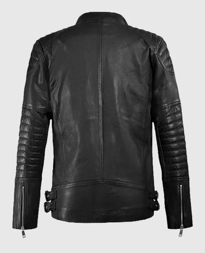 Moto Shotgun Black Leather Jacket