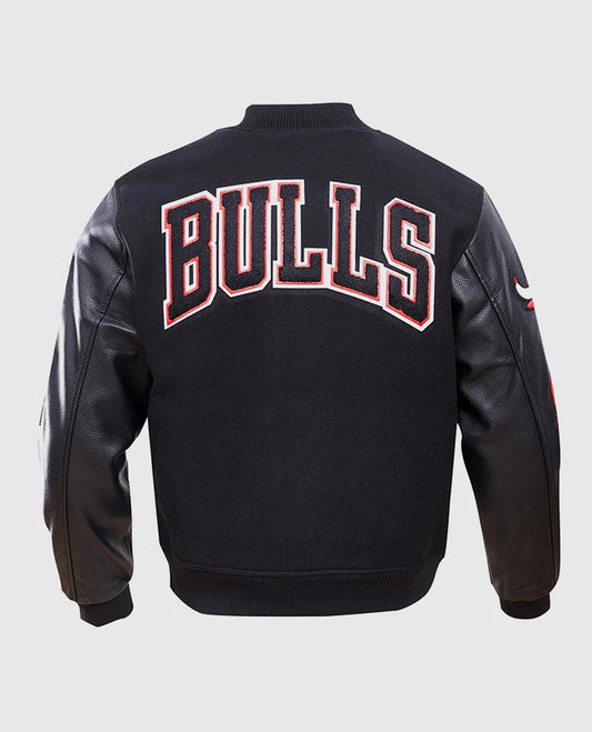 NBA Chicago Bulls Men's Black Varsity Jacket