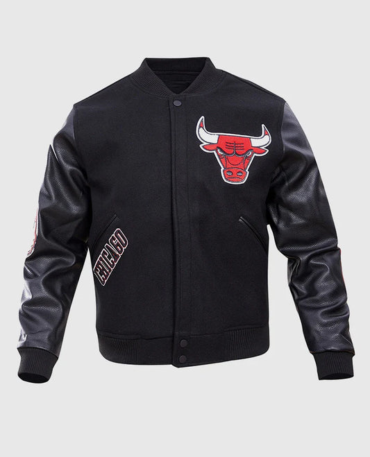 NBA Chicago Bulls Men’s Black Varsity Jacket
